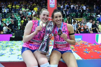 TREVISO 22 04 2025 LEGAVOLLEY PLAYOFF CAMPIONATO 2024-2025 PROSECCO DOC IMOCO - CONSEGNA SCUDETTO
