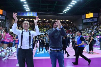 TREVISO 22 04 2025 LEGAVOLLEY PLAYOFF CAMPIONATO 2024-2025 PROSECCO DOC IMOCO - CONSEGNA SCUDETTO