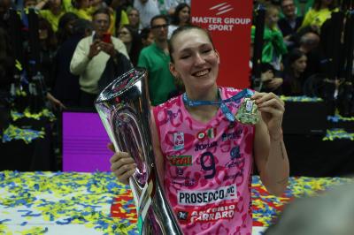 TREVISO 22 04 2025 LEGAVOLLEY PLAYOFF CAMPIONATO 2024-2025 PROSECCO DOC IMOCO - CONSEGNA SCUDETTO