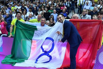 TREVISO 22 04 2025 LEGAVOLLEY PLAYOFF CAMPIONATO 2024-2025 PROSECCO DOC IMOCO - CONSEGNA SCUDETTO