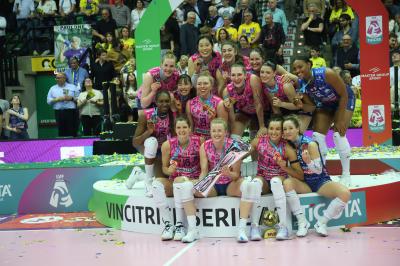 TREVISO 22 04 2025 LEGAVOLLEY PLAYOFF CAMPIONATO 2024-2025 PROSECCO DOC IMOCO - CONSEGNA SCUDETTO
