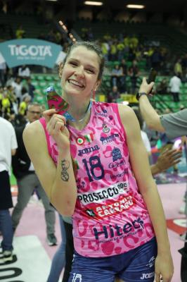 TREVISO 22 04 2025 LEGAVOLLEY PLAYOFF CAMPIONATO 2024-2025 PROSECCO DOC IMOCO - CONSEGNA SCUDETTO