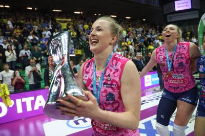 TREVISO 22 04 2025 LEGAVOLLEY PLAYOFF CAMPIONATO 2024-2025 PROSECCO DOC IMOCO - CONSEGNA SCUDETTO