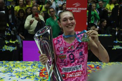TREVISO 22 04 2025 LEGAVOLLEY PLAYOFF CAMPIONATO 2024-2025 PROSECCO DOC IMOCO - CONSEGNA SCUDETTO