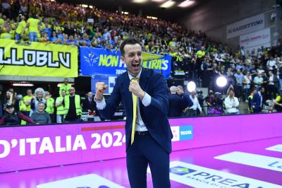 TREVISO 22 04 2025 LEGAVOLLEY PLAYOFF CAMPIONATO 2024-2025 PROSECCO DOC IMOCO - CONSEGNA SCUDETTO