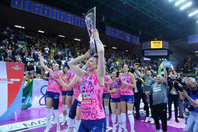 TREVISO 22 04 2025 LEGAVOLLEY PLAYOFF CAMPIONATO 2024-2025 PROSECCO DOC IMOCO - CONSEGNA SCUDETTO