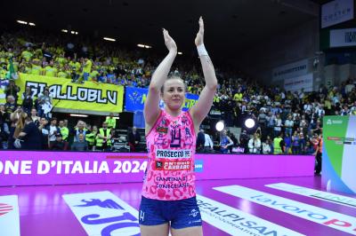 TREVISO 22 04 2025 LEGAVOLLEY PLAYOFF CAMPIONATO 2024-2025 PROSECCO DOC IMOCO - CONSEGNA SCUDETTO