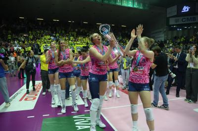 TREVISO 22 04 2025 LEGAVOLLEY PLAYOFF CAMPIONATO 2024-2025 PROSECCO DOC IMOCO - CONSEGNA SCUDETTO