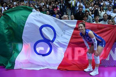 TREVISO 22 04 2025 LEGAVOLLEY PLAYOFF CAMPIONATO 2024-2025 PROSECCO DOC IMOCO - CONSEGNA SCUDETTO