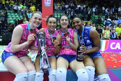 TREVISO 22 04 2025 LEGAVOLLEY PLAYOFF CAMPIONATO 2024-2025 PROSECCO DOC IMOCO - CONSEGNA SCUDETTO
