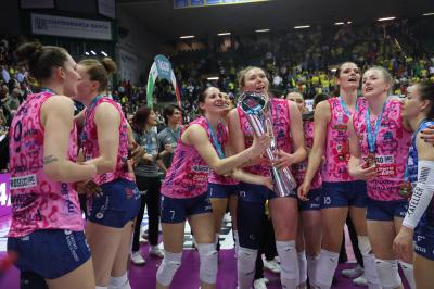 TREVISO 22 04 2025 LEGAVOLLEY PLAYOFF CAMPIONATO 2024-2025 PROSECCO DOC IMOCO - CONSEGNA SCUDETTO