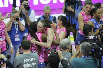 TREVISO 22 04 2025 LEGAVOLLEY PLAYOFF CAMPIONATO 2024-2025 PROSECCO DOC IMOCO - CONSEGNA SCUDETTO