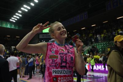 TREVISO 22 04 2025 LEGAVOLLEY PLAYOFF CAMPIONATO 2024-2025 PROSECCO DOC IMOCO - CONSEGNA SCUDETTO