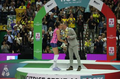 TREVISO 22 04 2025 LEGAVOLLEY PLAYOFF CAMPIONATO 2024-2025 PROSECCO DOC IMOCO - CONSEGNA SCUDETTO