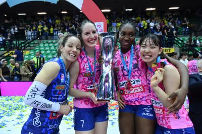 TREVISO 22 04 2025 LEGAVOLLEY PLAYOFF CAMPIONATO 2024-2025 PROSECCO DOC IMOCO - CONSEGNA SCUDETTO